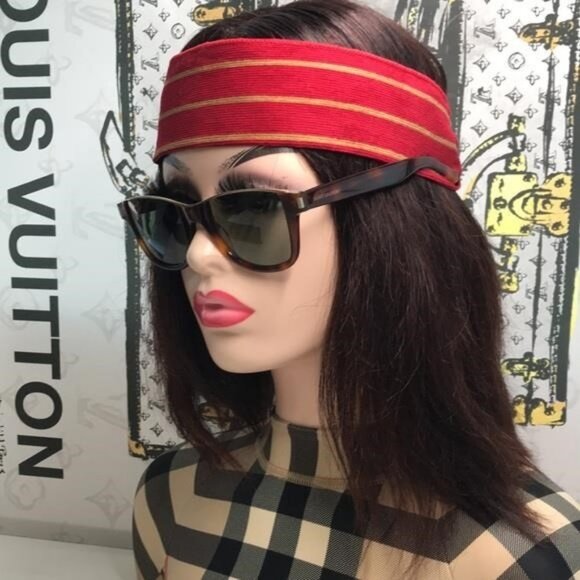 Saint Laurent Tortoise Shell Sunglasses with Green Lenses SL 51 CUT 002 - Picture 8 of 14